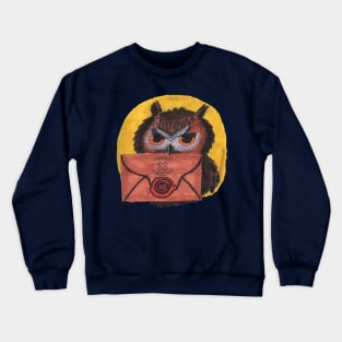 Owl with Letter Crewneck Sweatshirt